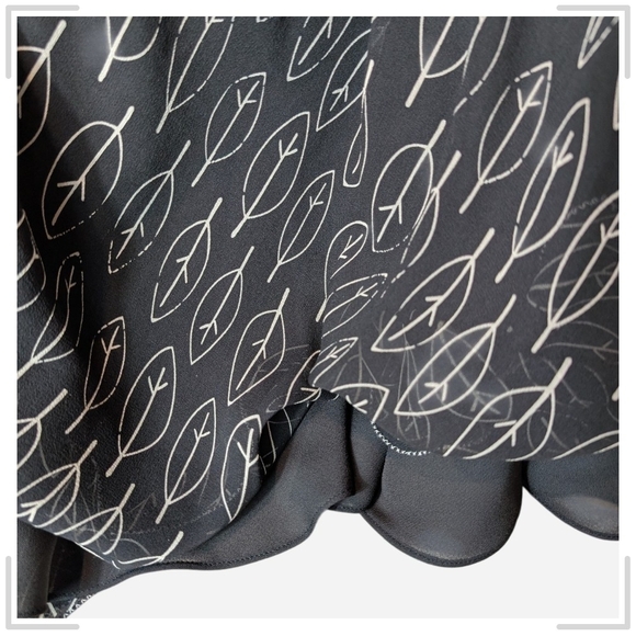 Pre-owned Studio M Black and Cream Leaf Pattern - Picture 5 of 9